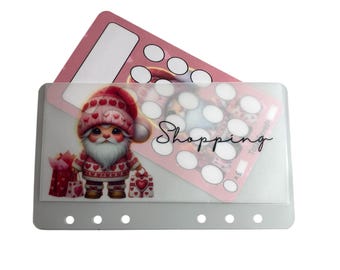 Personalised Gnome Hearts Wallet and Matching Write your own Tracker word