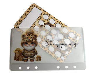 Personalised Gnome Cheetah Wallet and Matching Write your own Tracker word