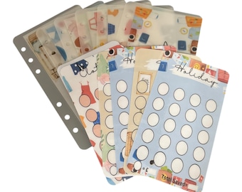A6 Binder Cash Stuffing Set: Vellum Wallets & Laminated Trackers