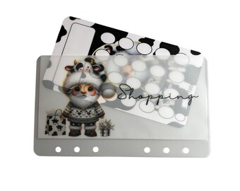 Personalised Gnome Cow Wallet and Matching Write your own Tracker word