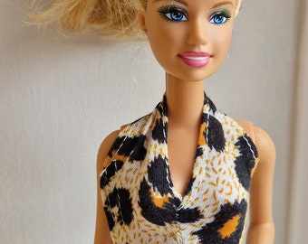 Top and Skinny Jeans Outfit for a Barbie Sized Doll complete with Shoes