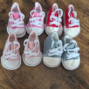 70mm Canvas Style Doll Shoes with Laces