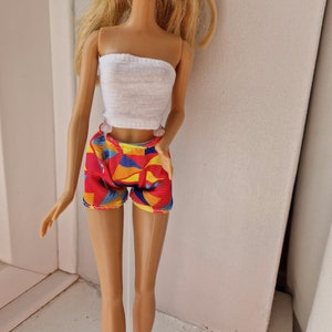 Top and Shorts Outfit suitable for a Small Sized 30cm 11inch Doll,  Complete with Shoes