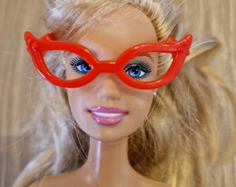 Red Flick Rimmed Glasses for Barbie Style Doll