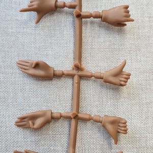 5 Paar dunkle Hautton Blythe Style Puppenhände