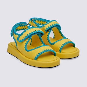 Yellow Boho Sandals, Genuine Leather Women Sandals, Yellow Sandals, Summer Shoes, Gift for Her, Summer Sandals, Bohemian Shoes, Custom Shoes