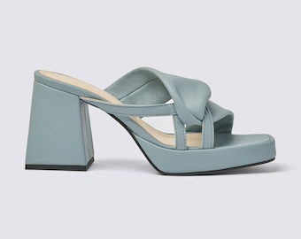 Leather platforma sandals, designer pumps, Ukrainian designer, trendy 2022