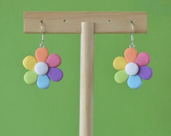 Rainbow Flower Earrings