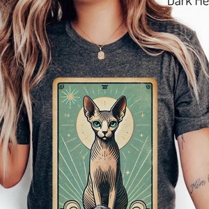 Sphynx Tarot Karte Shirt, Sphynx Katze Shirt, Sphynx Katze Mama Geschenk, Katzen Tarot Karte Shirt, Sphynx Katzen Geschenk, Sphynx Katzenkleidung, Sphynx Katzen T-Shirt