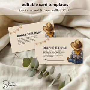 Editable A Little Cowboy Is On The Way Baby Shower Bundle, Rustic Cowboy Baby Shower Card, Wild West Baby Shower, Custom Rodeo Baby Shower