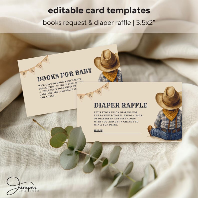 Editable A Little Cowboy Is On The Way Baby Shower Bundle, Rustic Cowboy Baby Shower Card, Wild West Baby Shower, Custom Rodeo Baby Shower