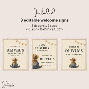 Editable A Little Cowboy Is On The Way Baby Shower Bundle, Rustic Cowboy Baby Shower Card, Wild West Baby Shower, Custom Rodeo Baby Shower