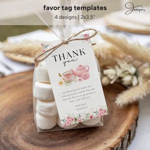 Editable A Baby Is Brewing Baby Shower Bundle, Pink Floral Tea Party Baby Shower, Tea Time Books & Diaper Raffle, Whimsical Tea Shower Set