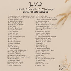 A Baby Is Brewing Baby Shower Games, Editable Tea Party Baby Shower, Pink High Tea Party Templates, Tea Games & Answer Baby Shower Set