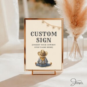 Editable A Little Cowboy Is On The Way Baby Shower Bundle, Rustic Cowboy Baby Shower Card, Wild West Baby Shower, Custom Rodeo Baby Shower