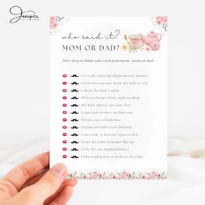 Editable A Baby Is Brewing Baby Shower Games, Tea Party Baby Shower, Pink Floral Baby Shower, Whimsical Tea Games & Answer Baby Shower Set