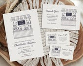Cafe Bebe Baby Shower Bundle, Coffee Baby Shower Invitation Set, Café Baby Raffle & Thank You Cards, Coffee Bean Invite, French Cafe Invite