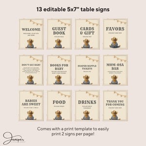 Editable A Little Cowboy Is On The Way Baby Shower Bundle, Rustic Cowboy Baby Shower Card, Wild West Baby Shower, Custom Rodeo Baby Shower