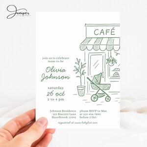 Cafe Bebe Baby Shower Bundle, Coffee Baby Shower Invitation Set, Home Cafe Themed Baby Shower Bundle, Coffee Bean Invite, French Cafe Invite