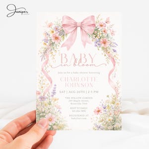 Baby in Bloom Baby Shower Bundle, Wildflower Baby Shower Decorations, Spring Garden Baby Shower Cards, Custom Flower Baby Shower Party Set