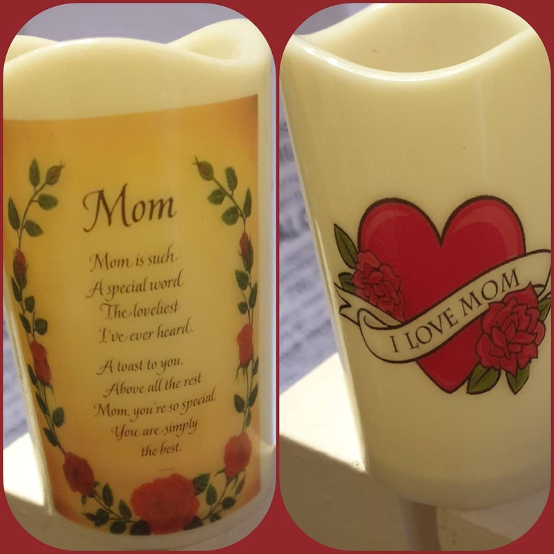 Pillar candle/ mothers day /I love you mom/ loving memories/ Etsy