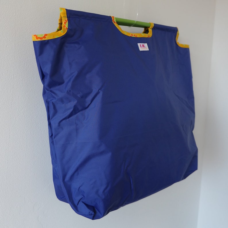 Shopping Bag With Wooden Handles Made From Recycled Material Etsy