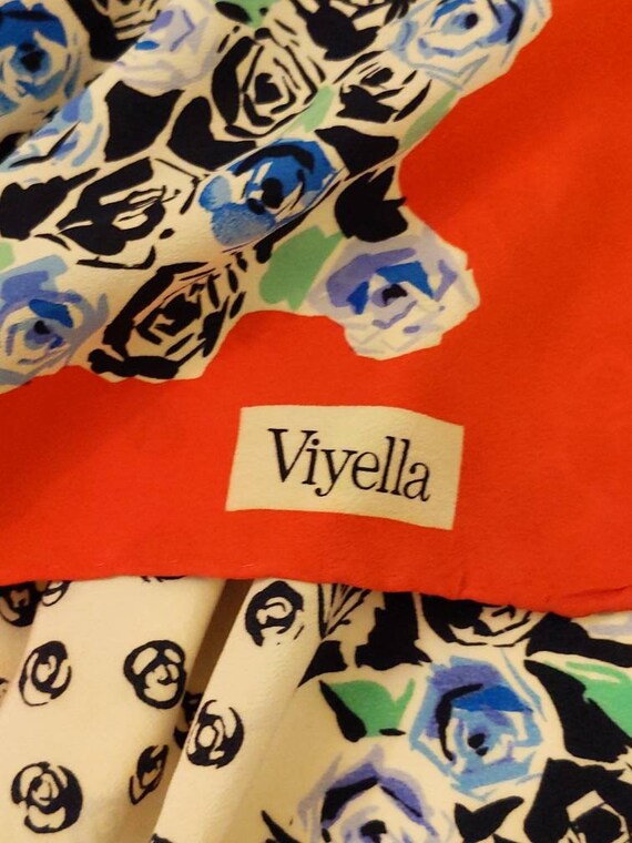Vintage VIYELLA (EST 1784) Blue Rose Design SILK … - image 3