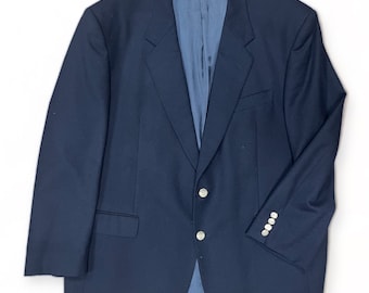 Blazer bleu marine en laine vintage - M à L