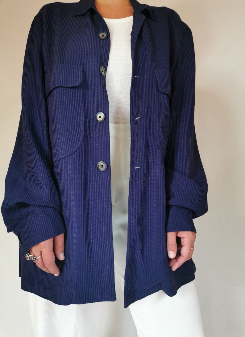 M to XL Vintage blue ribbed shirt