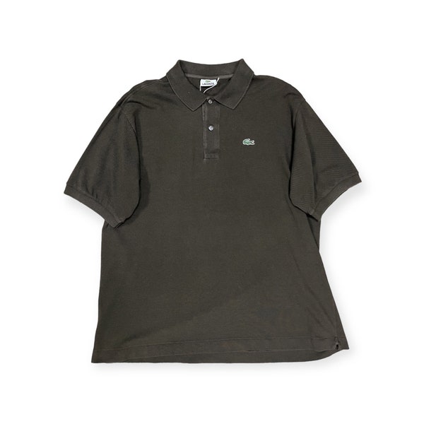 Polo marron en coton Lacoste vintage - L