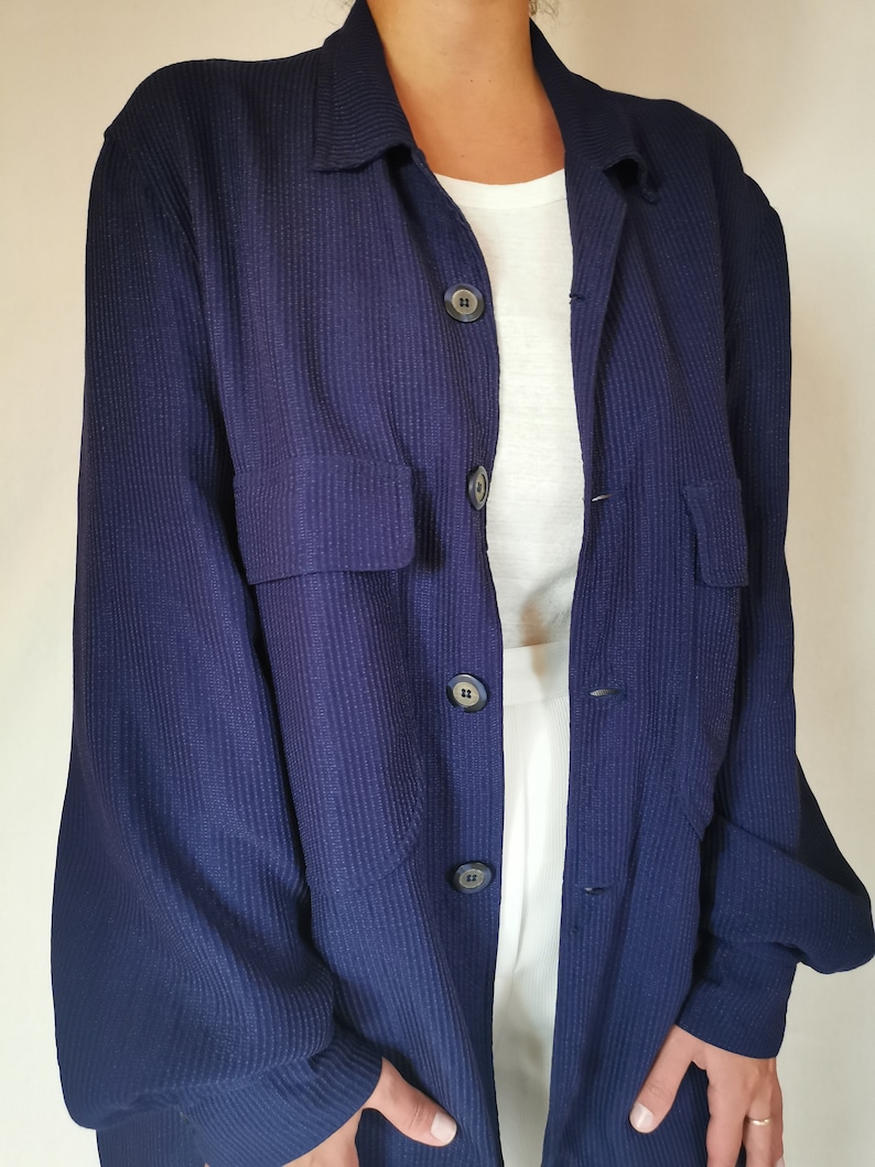 M to XL Vintage blue ribbed shirt