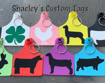 Livestock Silhouette EarTag Keychain