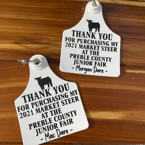 Custom EarTag Buyer Thank You Keychains