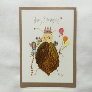 Geburtstagskarte "Happy Birthday", Käferpostkarte, Käferillustration