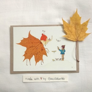 Liebevolle Winterkarte "Vögelfüttern", Käferpostkarte, Insekten, Käferillustration, Kinderillustration, Käfer, Käferprint