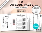 KDP QR Code Page Bundle, 10 6x9 Pages, KDP Interior Editable, Low Content Book Canva Templates, Commercial Use, Ready to Upload