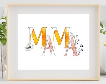 Mama, Mother's day Art, gift for mom from Baby, Toddler, Kids or Preschool, Keepsake Gift, gift for mom, mama art