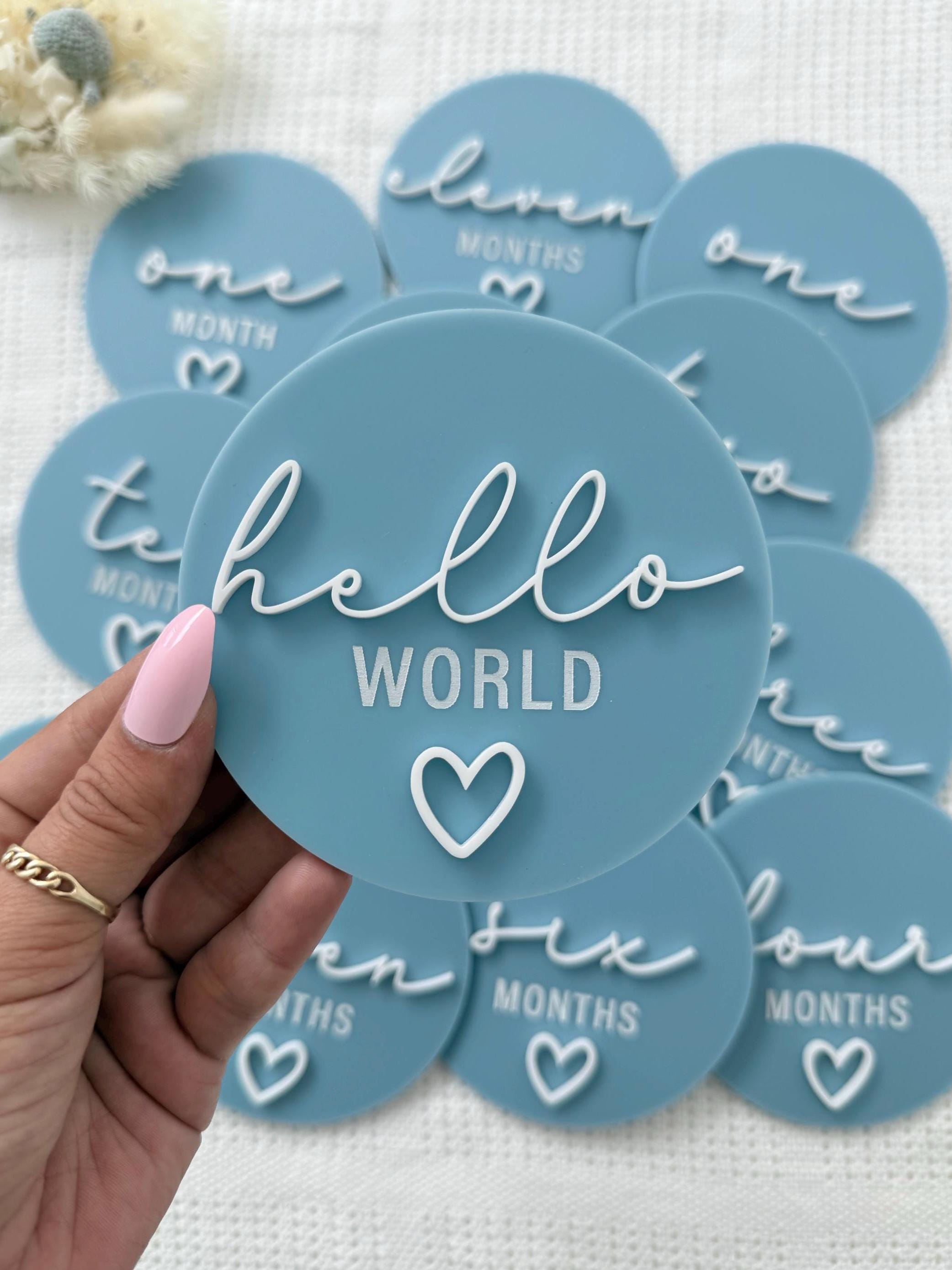 Baby Milestone Discs | Photo Prop Age Cards | Baby Gift | Newborn ...
