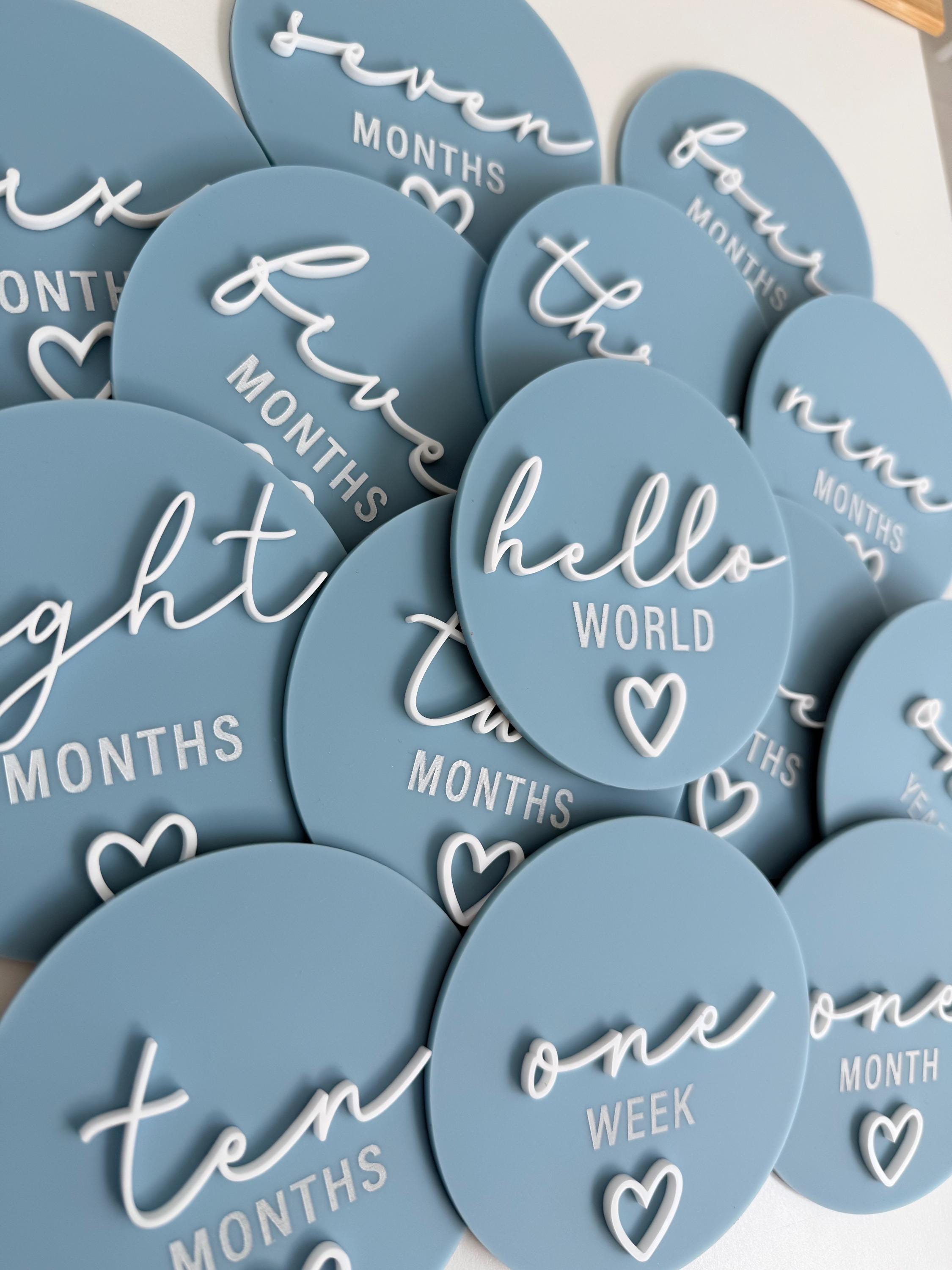 Baby Milestone Discs | Photo Prop Age Cards | Baby Gift | Newborn ...