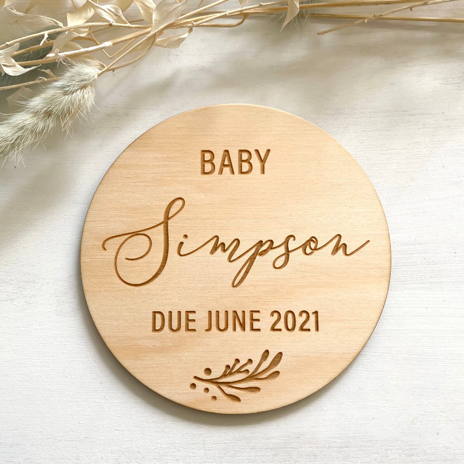 Baby announcement plaque pregnancy announcement sign Etsy