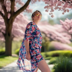 Boho Beach Dress for Women - Sheer Summer Kimono - Beach Cover Up - Lightweight Vacation Wrap