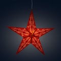 Artschatz Paper Star Lantern ~ Marrakesh 5 Point 24 inch - Sienna Brown | Black | Blue - Light and Cable included - with magnetic closure