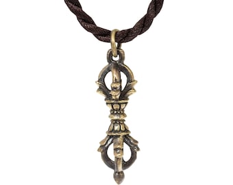 Dorje Vajra *Small* Brass Pendant Necklace (1.34")
