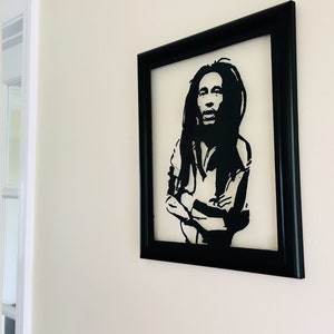 Bob Marley Wall art black 11”x 13” float frame