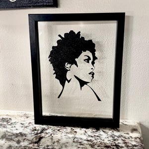 Lauryn Hill wall art 6x8 black float frame