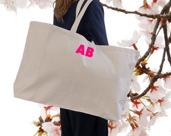 Oversized Tote Bag Personalizable - Weekender Unisex - Huge Maxi Bag - XXL Shopper - Extra Large Monogram Bag - 45spaces