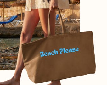 Strandtasche Personalisierbare Beach-Bag - Statement Saunatasche XXXL - Charmanter Oversize Weekender - Maxi Canvas Shopper - Misses Müller