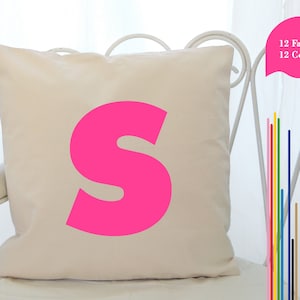 Neon Pillow ABC Gift - Personalized Letter Design Pillow Case Cover Large Monogram - Couples Wedding Gift - 45spaces