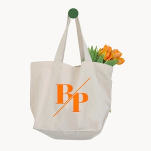 XXL Shopper Personalisiert - Geschenk Tasche mit Monogramm Extragroß Initial in vielen Farben - Geburtstagsidee Tochter Schulanfang