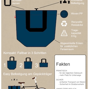 Fahrradtasche mit Botschaft Personalisiert Leichte Einkaufstasche Radfahrer Coole Gepäcktasche Fahrrad Rad 45spaces Bild 8